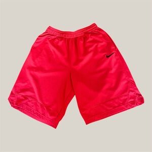 Nike Athletic‎ Shorts Mens XL Red Dri fit Basketball Athleisure Black Logo